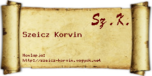 Szeicz Korvin névjegykártya